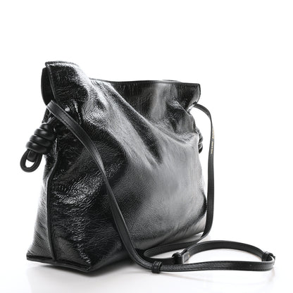 Loewe Crackle Patent Calfskin Medium Flamenco Knot Bag Black 3 of 9