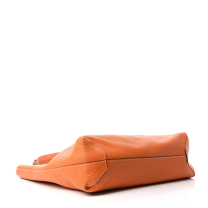 Hermes Taurillon Clemence Double Sens 45 Reversible Tote Orange Gold 12 of 16