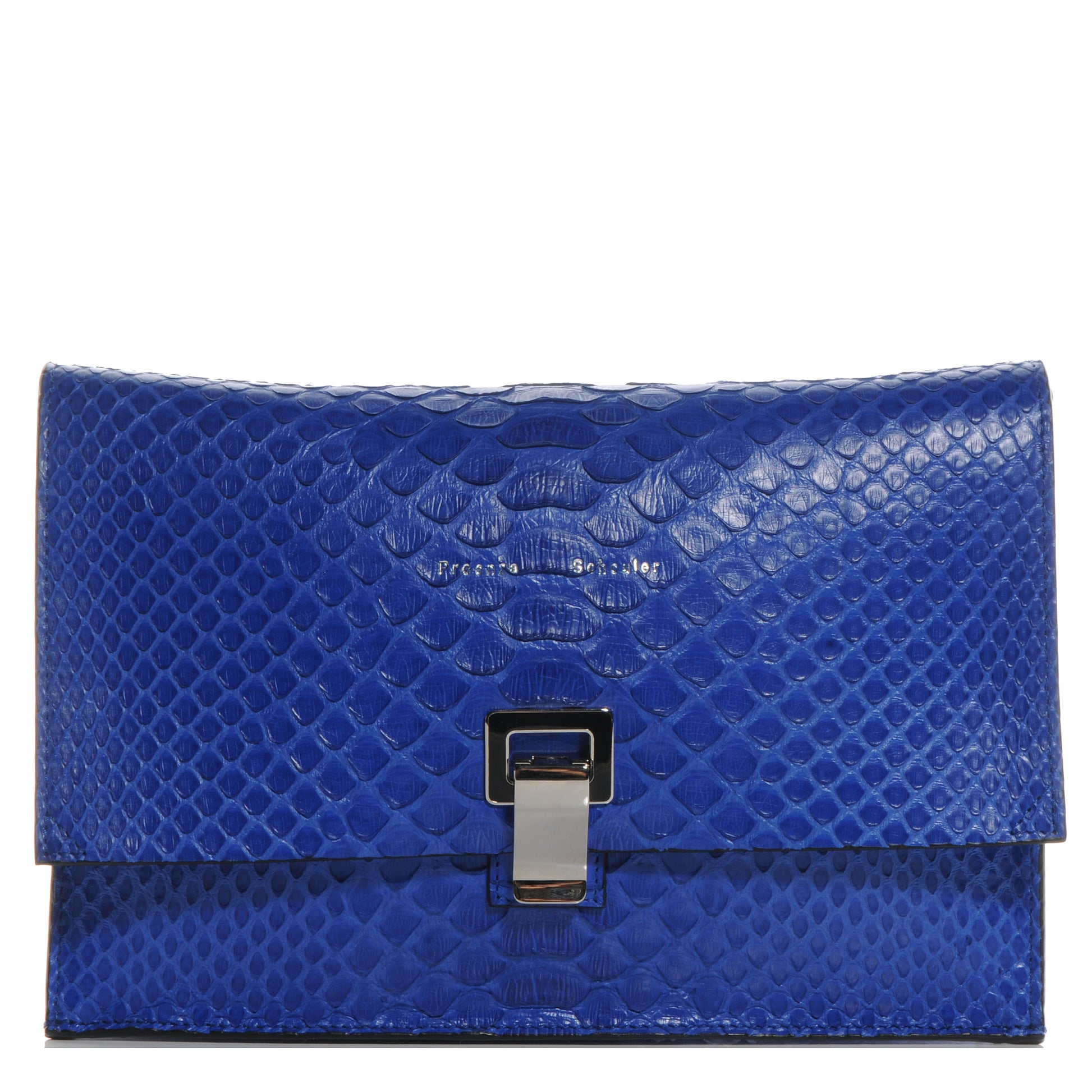 Proenza Schouler Python Small Lunch Bag Clutch Royal Blue 1 of 8