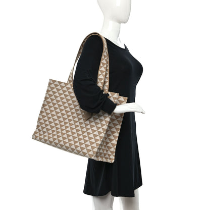 Prada Jacquard Saffiano Triangolo Symbole Embroidered Shopping Tote Corda Talco 2 of 8