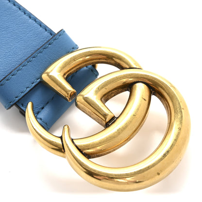 Gucci Calfskin Double G 40mm Belt 90 36 Clear Sky Blue 6 of 8