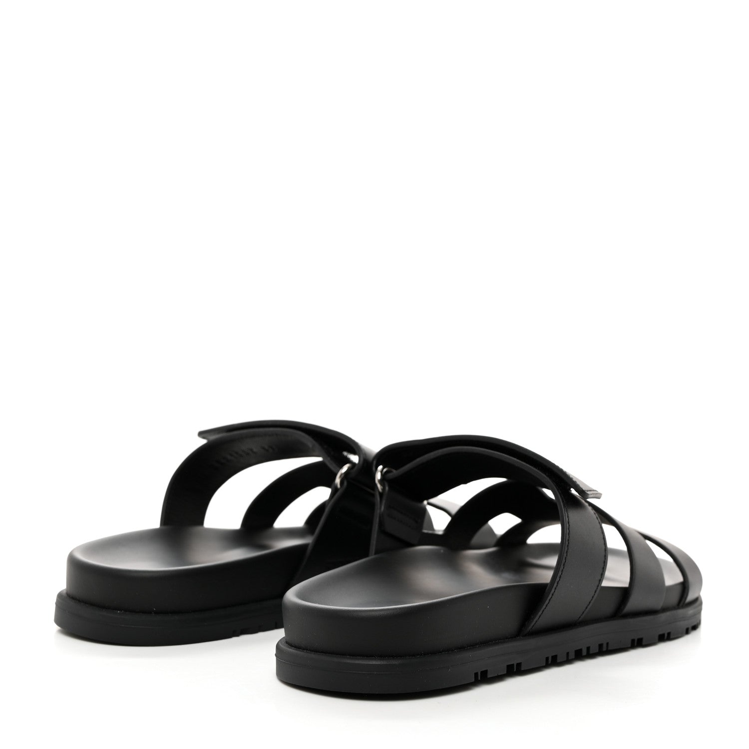 Hermes Calfskin Womens Chypre Sandals 37 Black 4 of 9