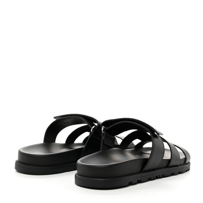 Hermes Calfskin Womens Chypre Sandals 37 Black 4 of 9