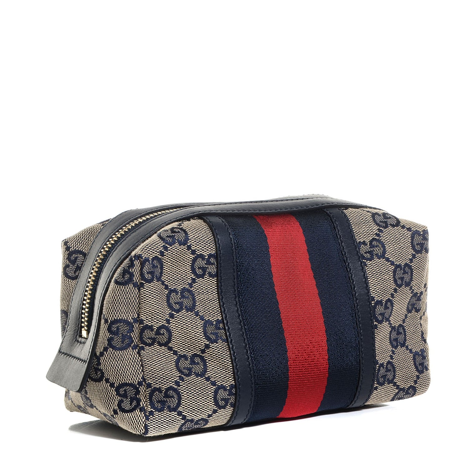 GG Monogram Web Medium Cosmetic Case Navy