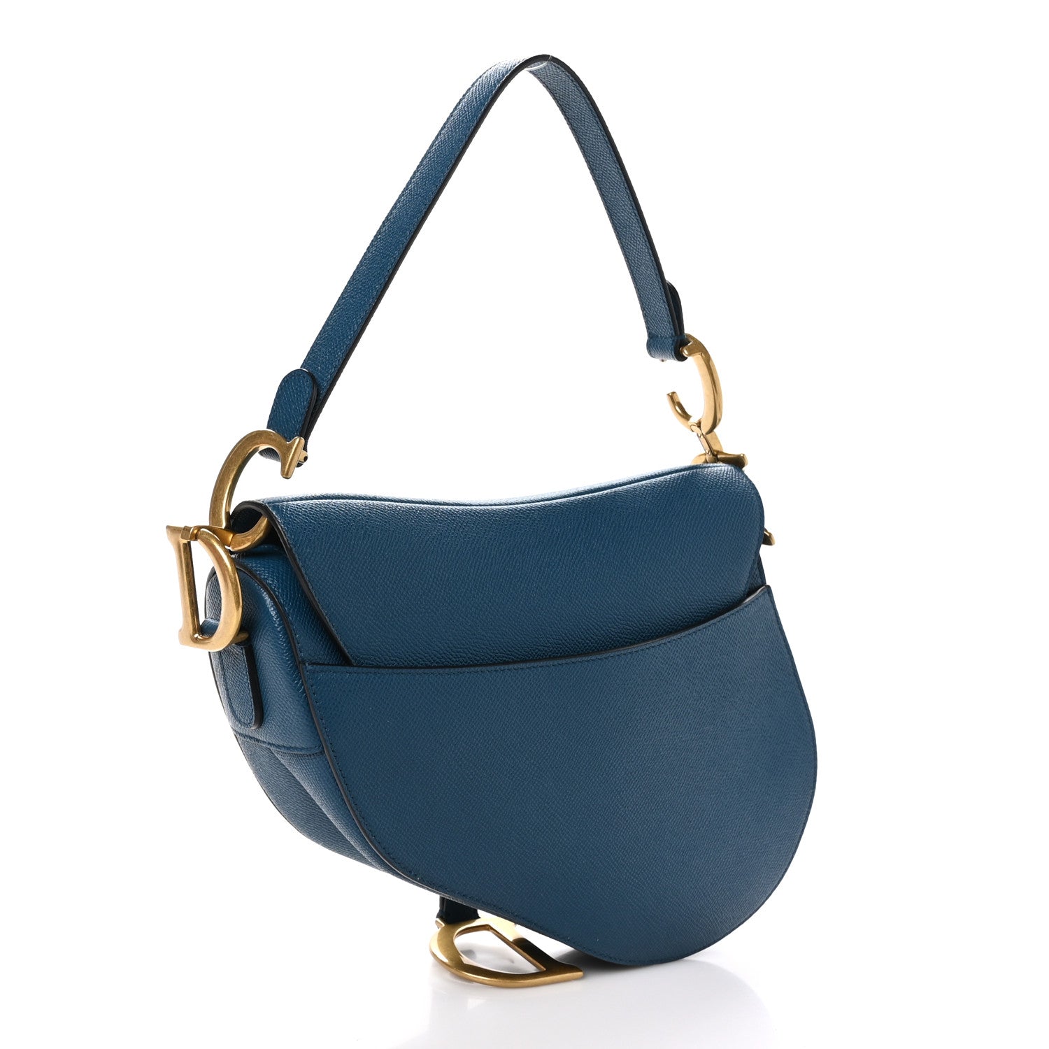 Christian Dior Grained Calfskin Saddle Bag Turquoise 3 of 10