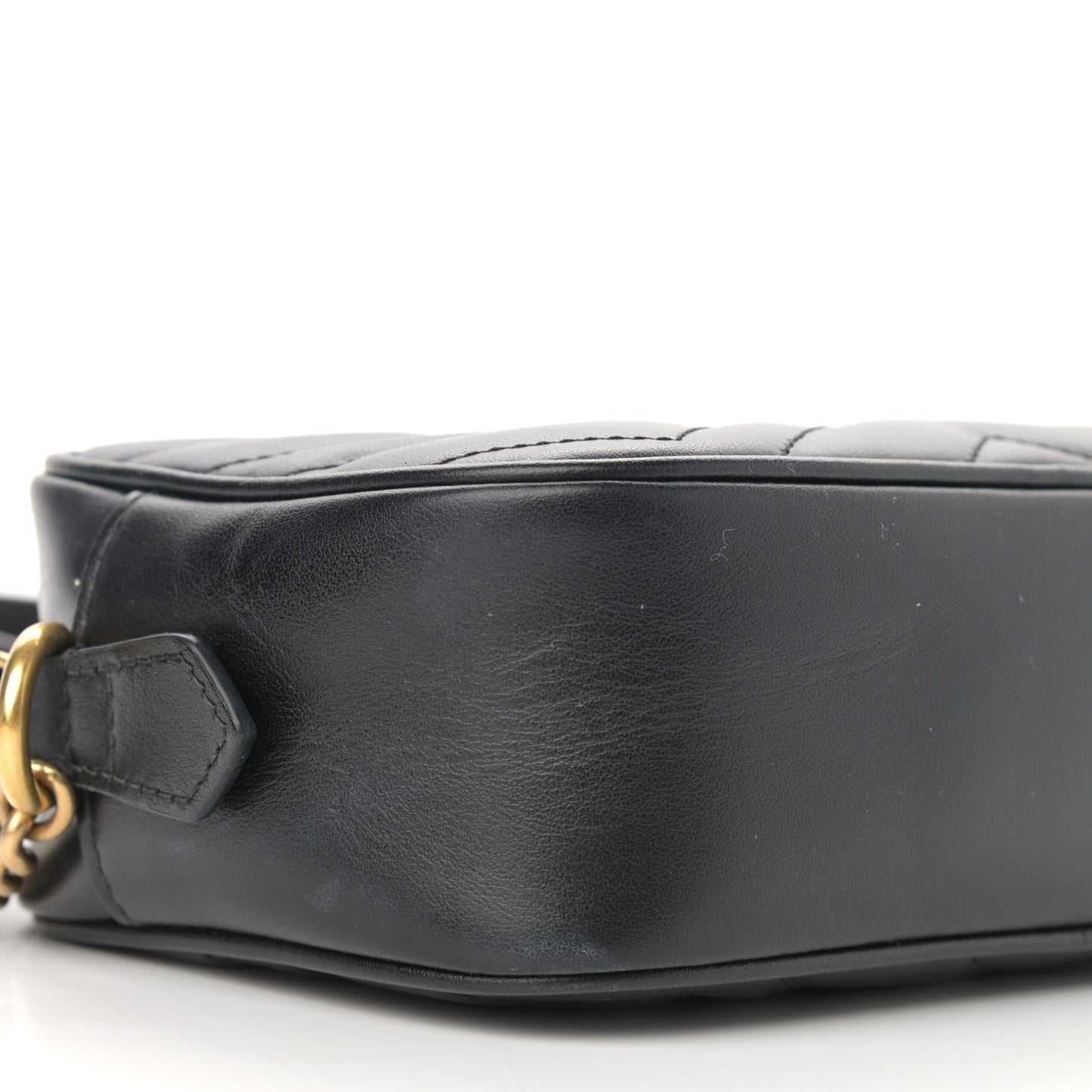 Calfskin Matelasse Mini GG Marmont Chain Shoulder Bag Black