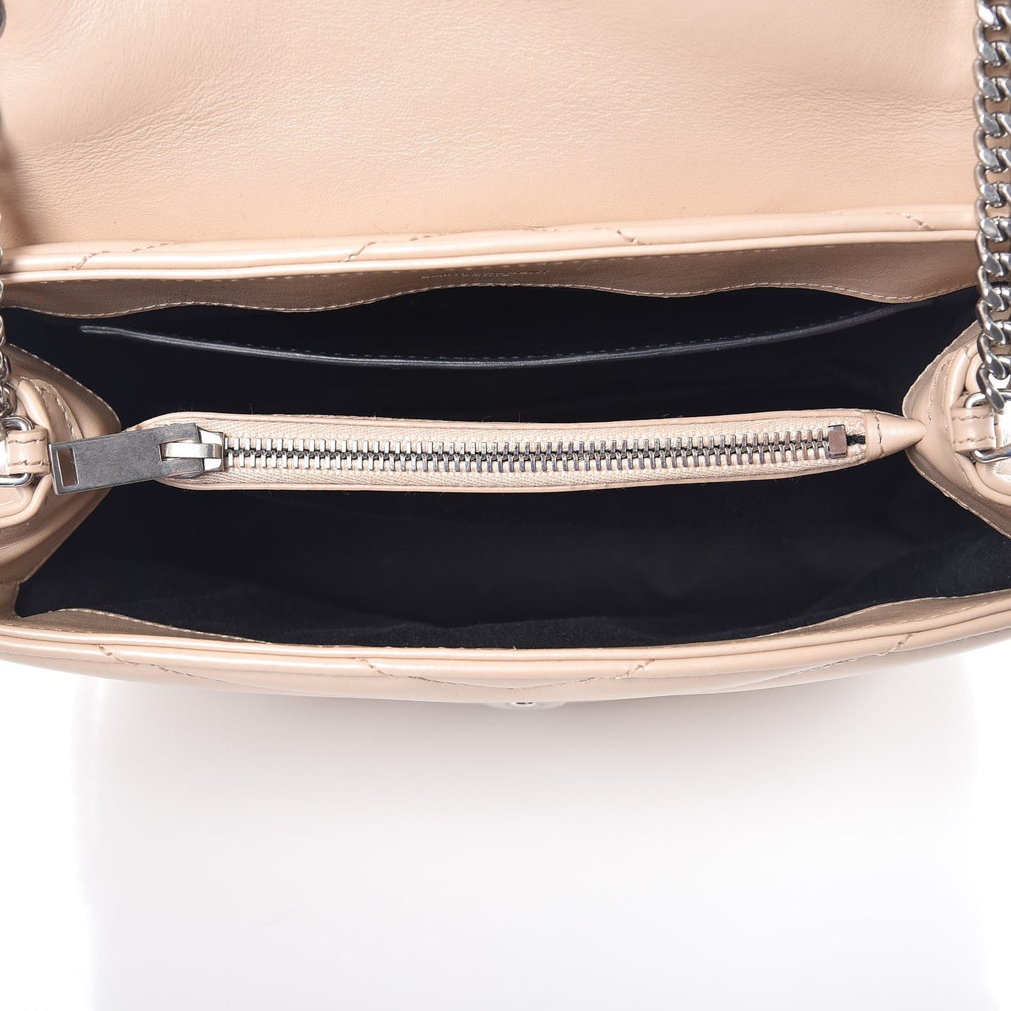 Calfskin Y Quilted Monogram Small Loulou Chain Satchel Nude Powder