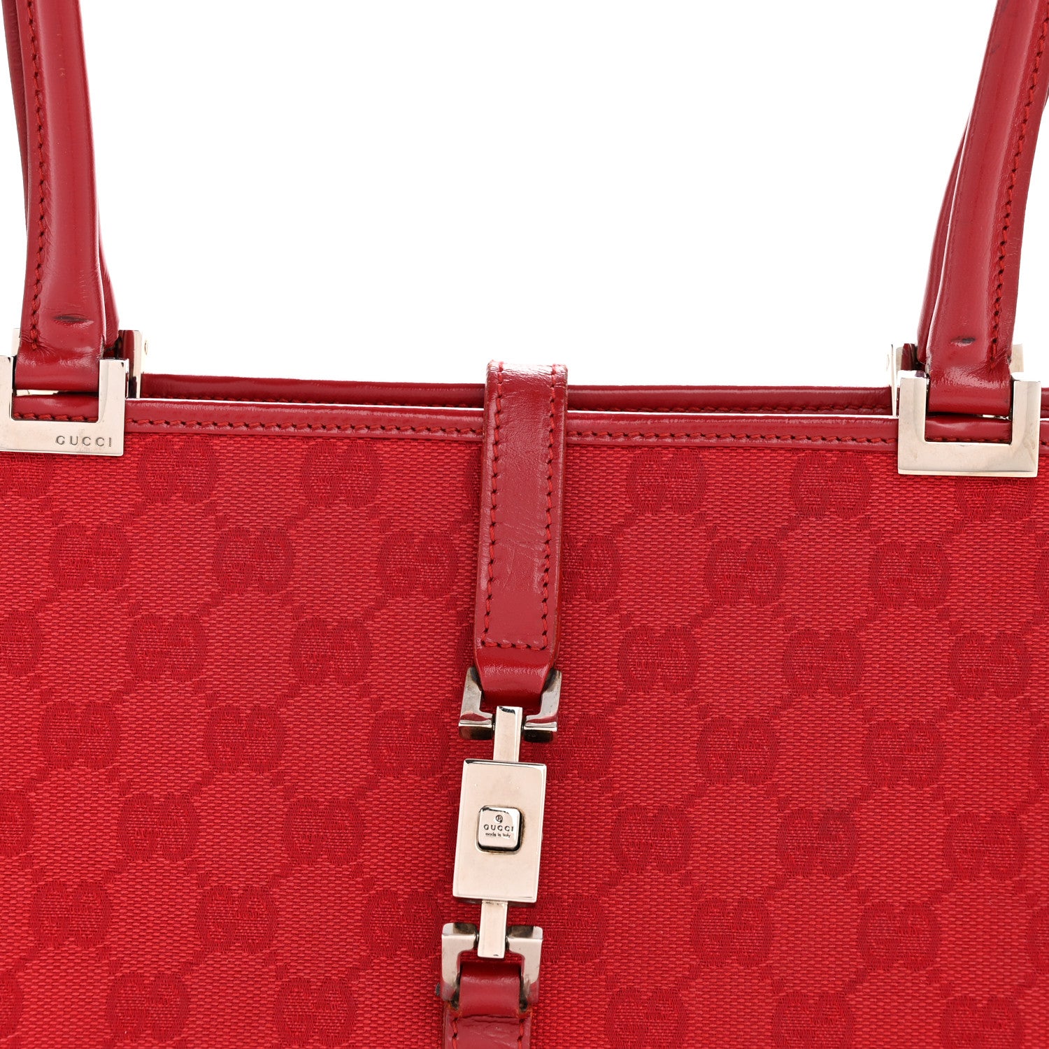 Gucci Monogram Small Bardot Shoulder Bag Red 8 of 15