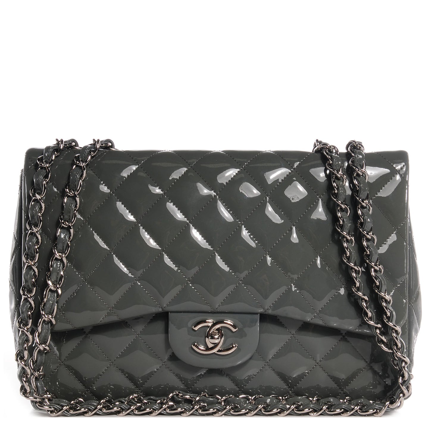 Patent Jumbo Single Flap Grey
