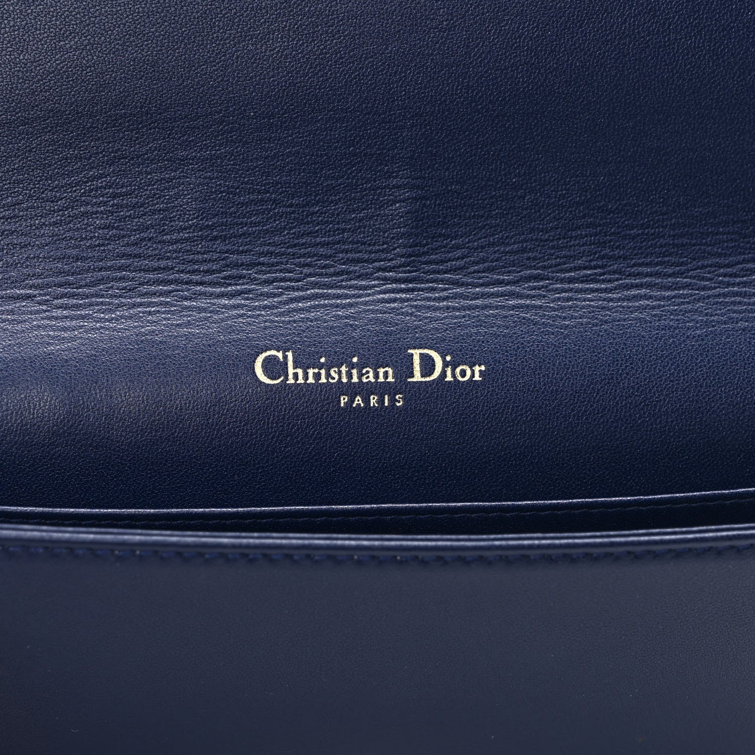 Christian Dior Lambskin Cannage Lady Dior Pouch Navy 6 of 8