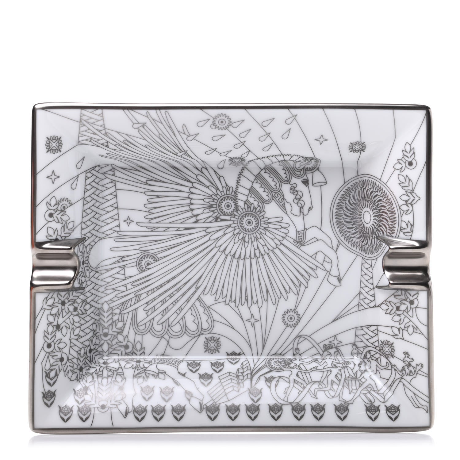 Hermes Porcelain La Source De Pegase Ashtray Platine 1 of 6