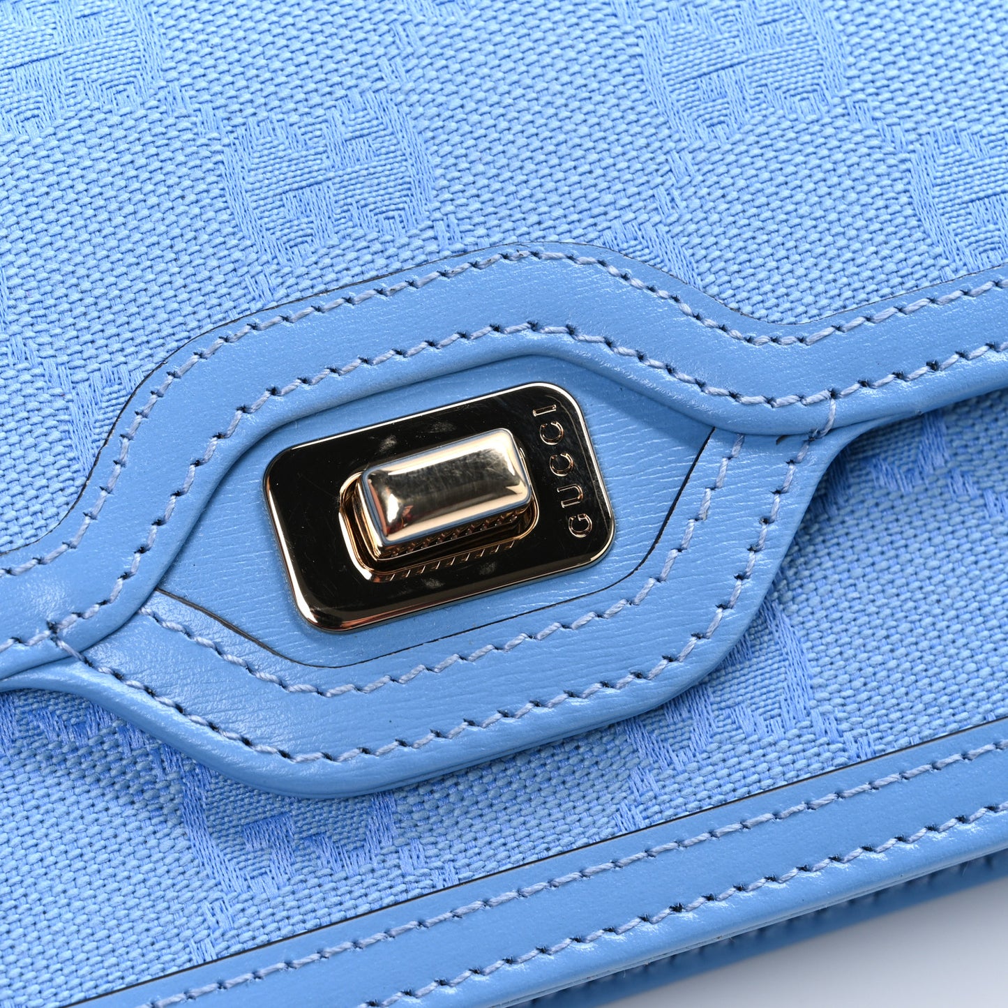 GG Monogram Scratch Lux Calfskin Mini Luce Shoulder Bag Blue