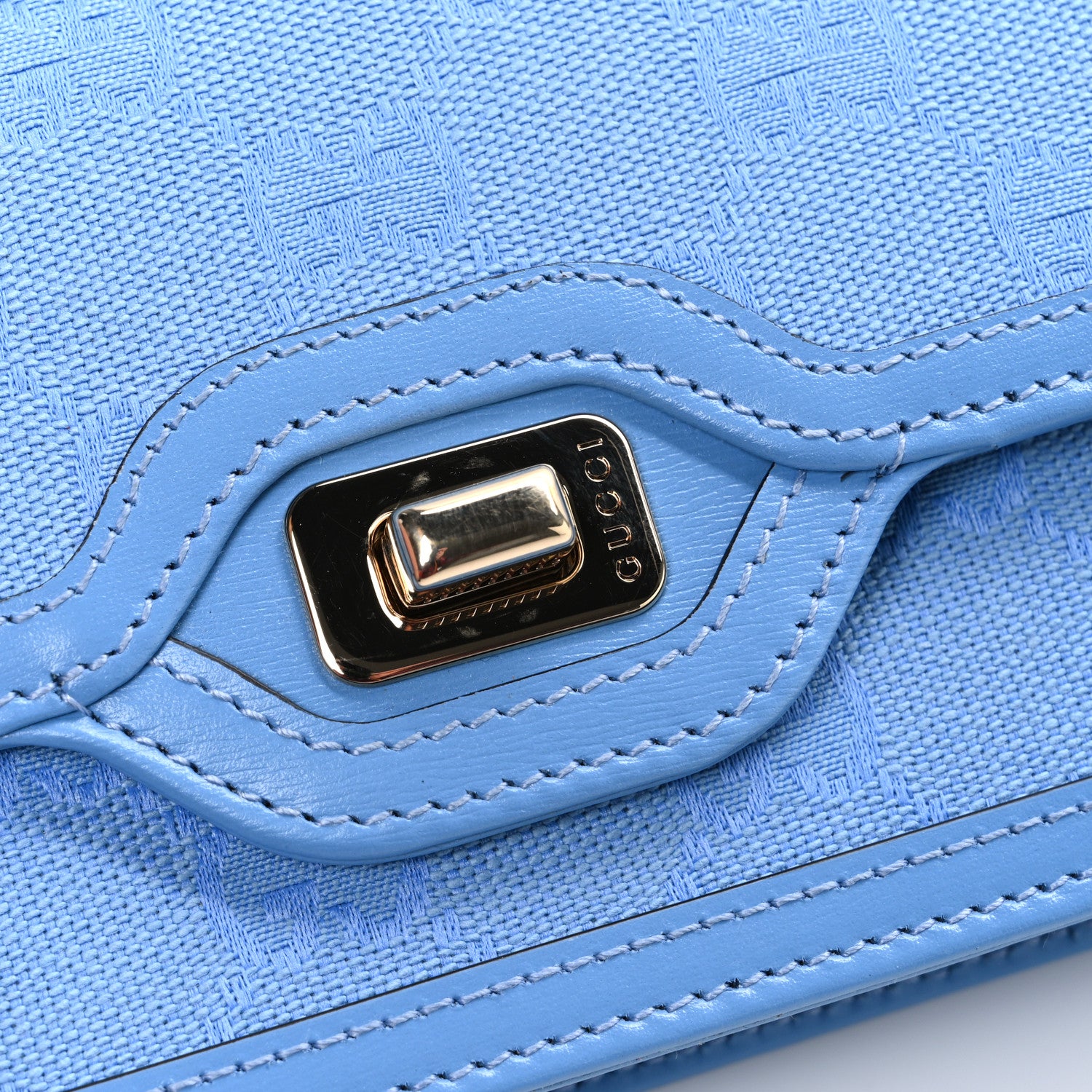 Gucci GG Monogram Scratch Lux Calfskin Mini Luce Shoulder Bag Blue 11 of 11