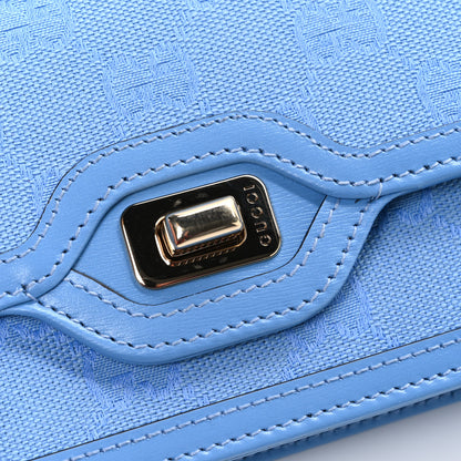 Gucci GG Monogram Scratch Lux Calfskin Mini Luce Shoulder Bag Blue 11 of 11