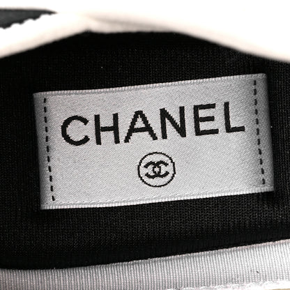 Chanel Velvet Calfskin Mixed Fibers CC Sneakers 39 Ivory Black 8 of 9
