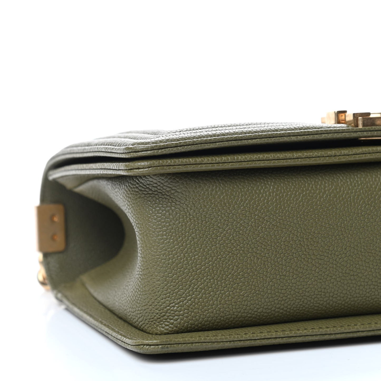 Caviar Quilted Medium Boy Flap Khaki