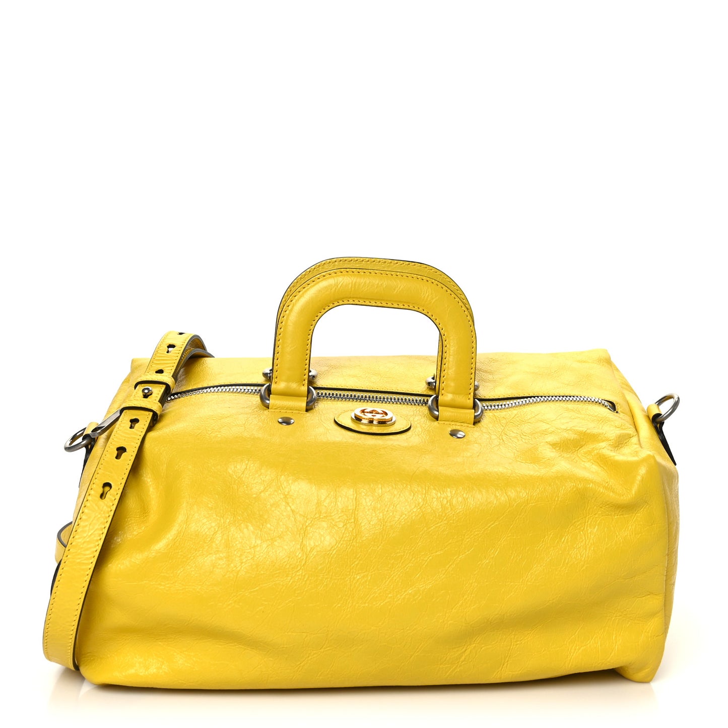 Fluffy Calfskin Morpheus Convertible Backpack Smile Yellow