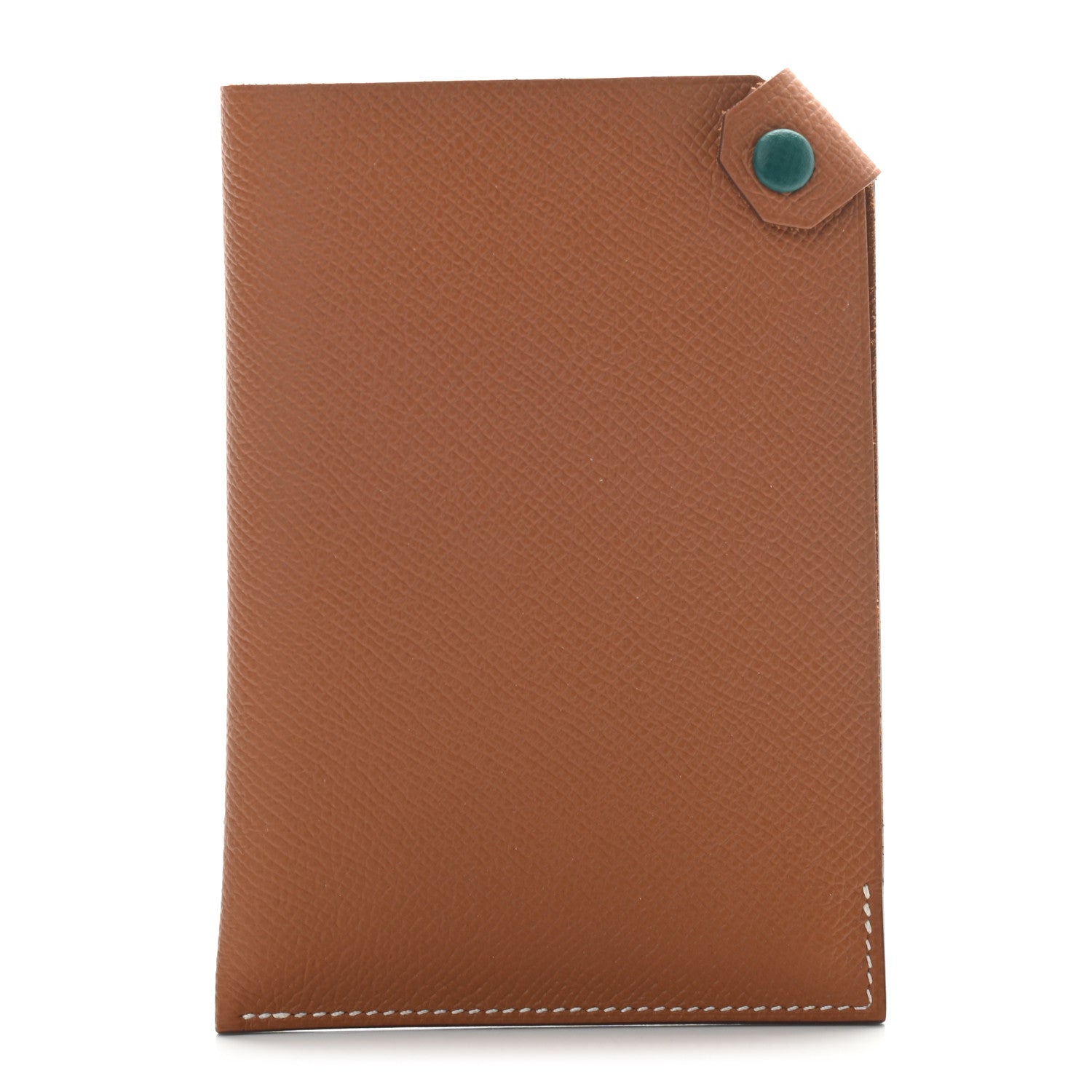 Hermes Epsom Tarmac Dot PM Passport Holder Gold Malachite 1 of 7