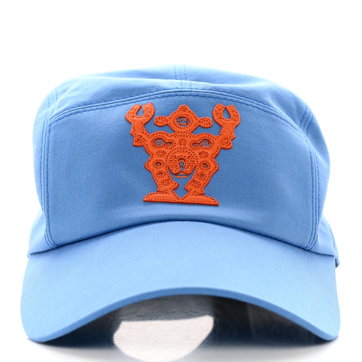 Stretch Cotton Twill Lambskin Nevada Hello Mr Farrier Hat 57 Méditerranée Orange