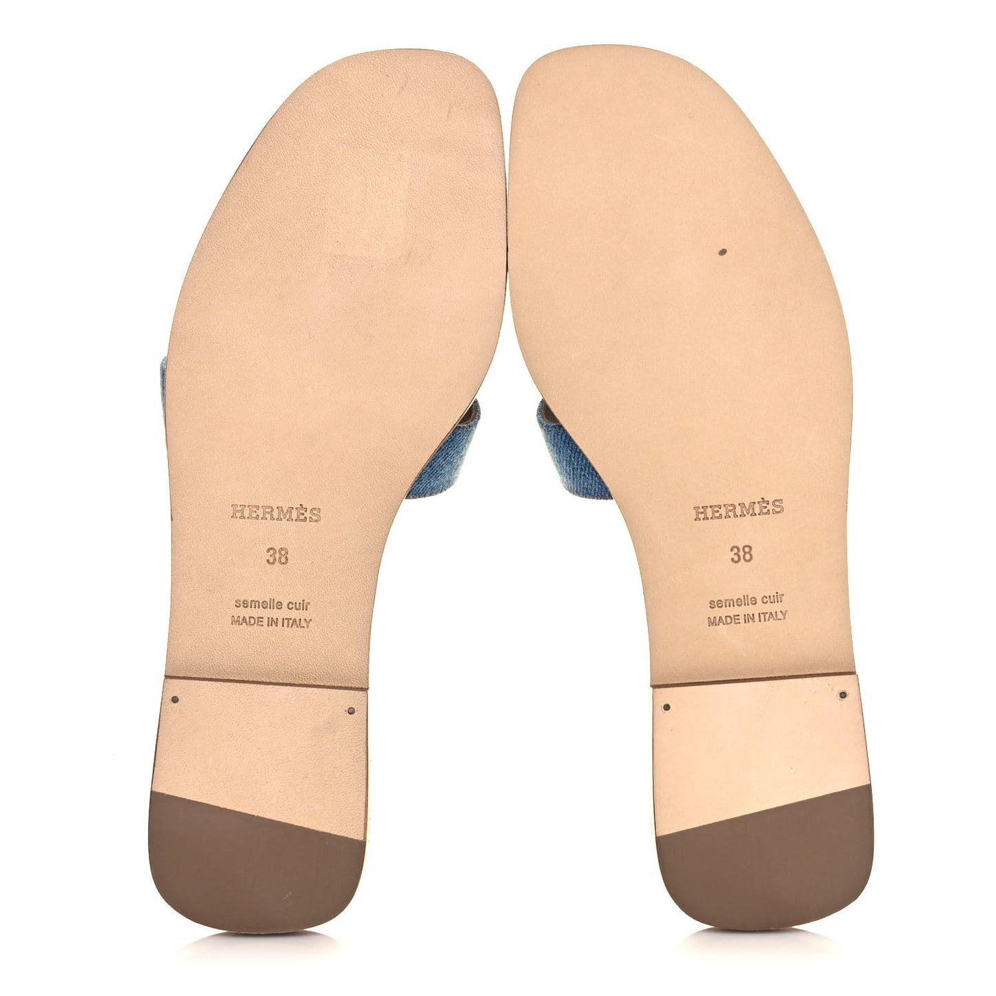 Denim Canvas Oran Sandals 38 Bleu Clair