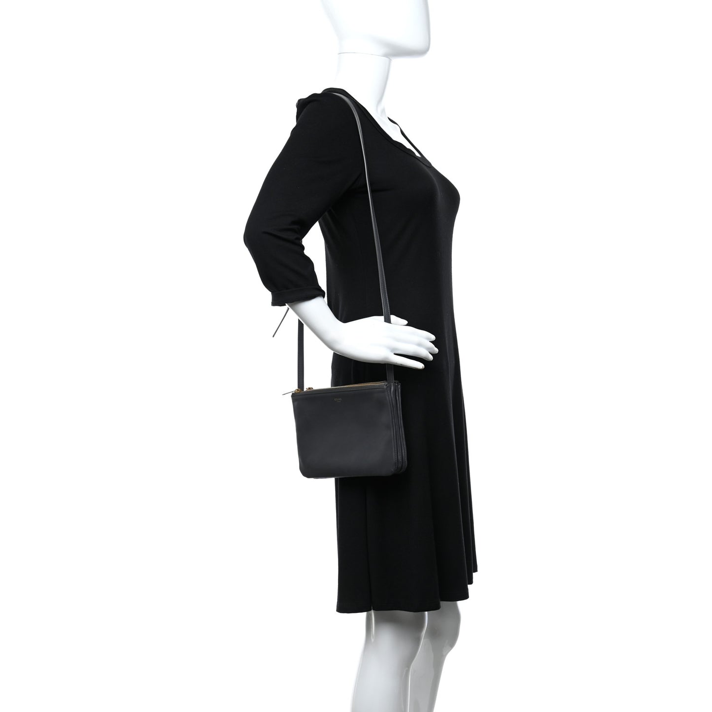 Lambskin Small Trio Crossbody Bag Grey