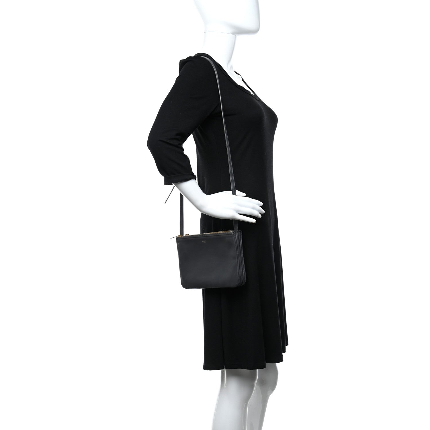 Celine Lambskin Small Trio Crossbody Bag Grey 3 of 15