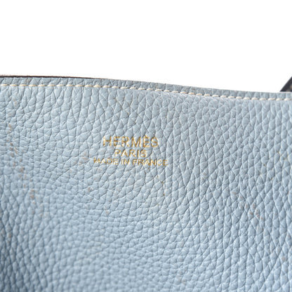Hermes Taurillon Clemence Double Sens 36 Reversible Tote Bleu Lin Bleu Obscur 12 of 18