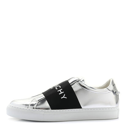 Givenchy Calfskin Band Logo Womens Urban Street Sneakers 40.5 Silvery 1 of 8