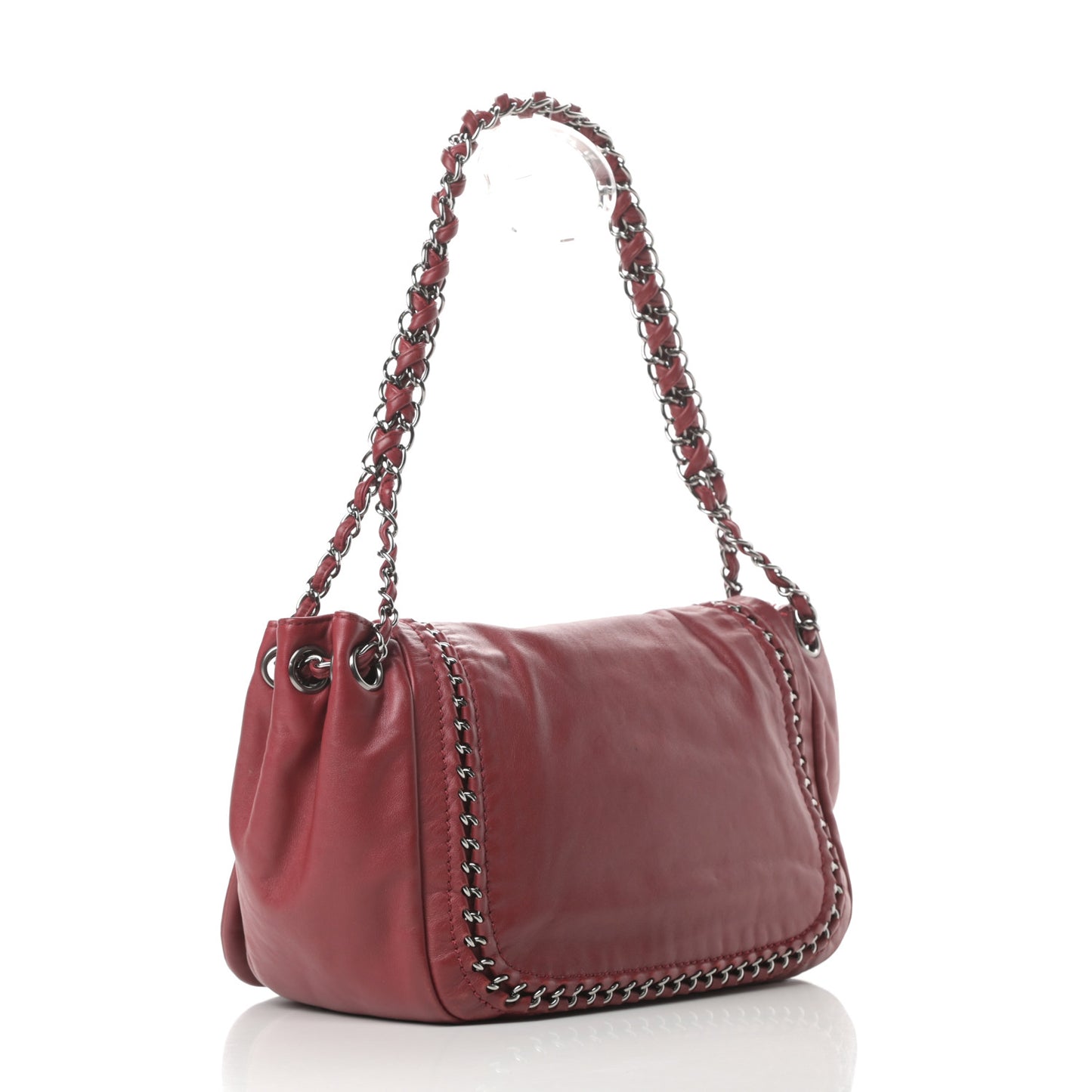 Smooth Calfskin Luxe Ligne Flap Red
