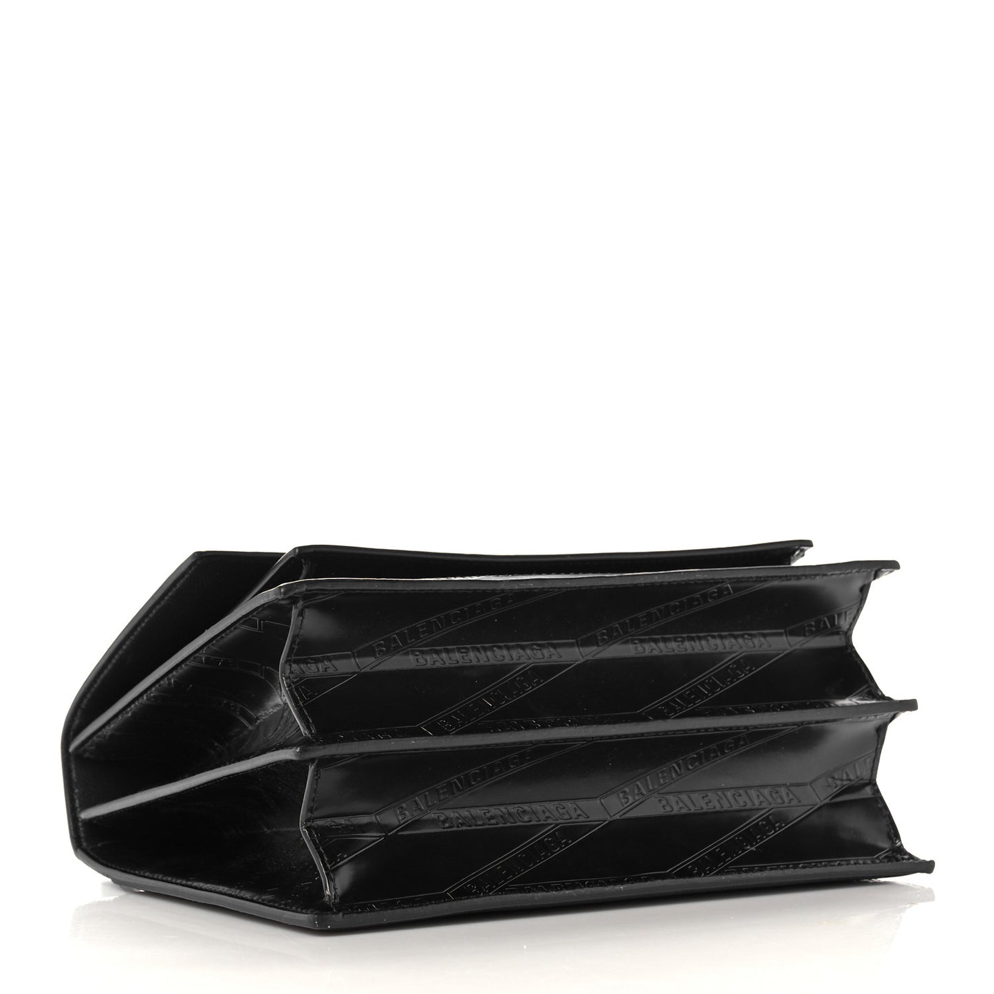 Calfskin Losange Monogram Embossed Medium Sharp Top Handle Bag Black