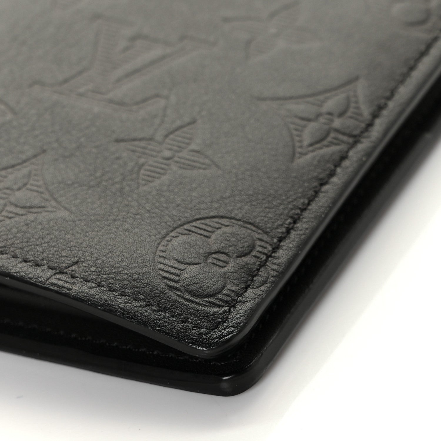 Louis Vuitton Calfskin Monogram Shadow Brazza Wallet Black 9 of 10