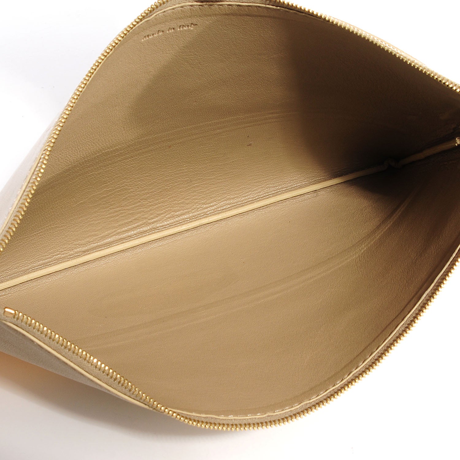 Celine Lambskin Bi-Color Solo Clutch Pouch Beige Butter 5 of 10