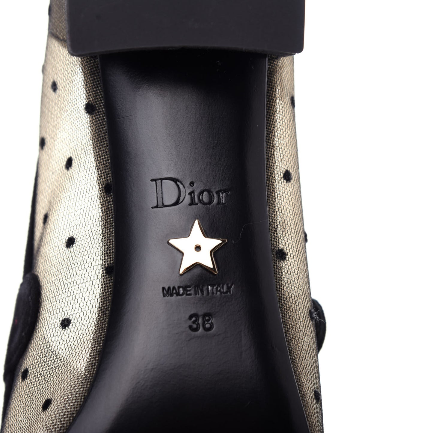 Mesh Plumetis Suede Baby-D Ballet Pumps 38 Black
