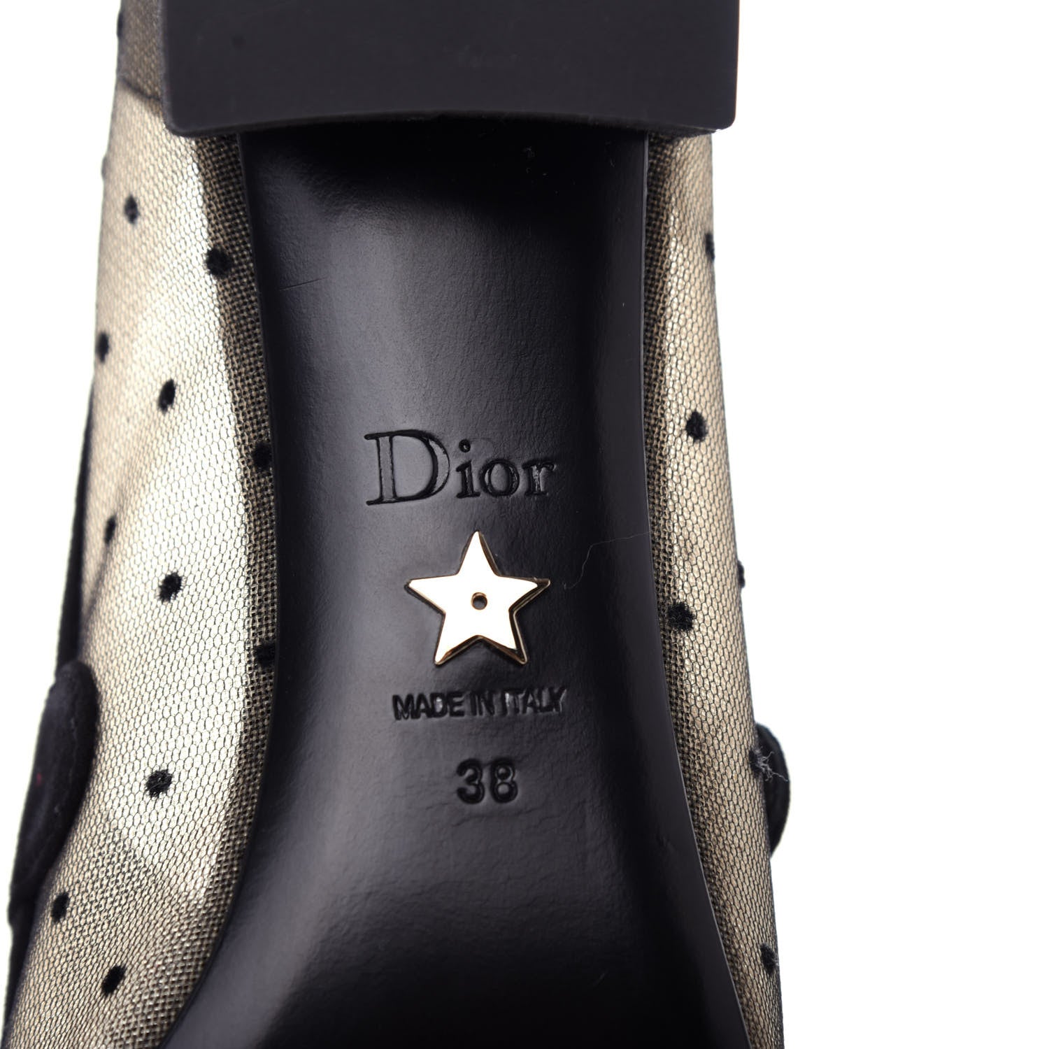 Christian Dior Mesh Plumetis Suede Baby-D Ballet Pumps 38 Black 9 of 9