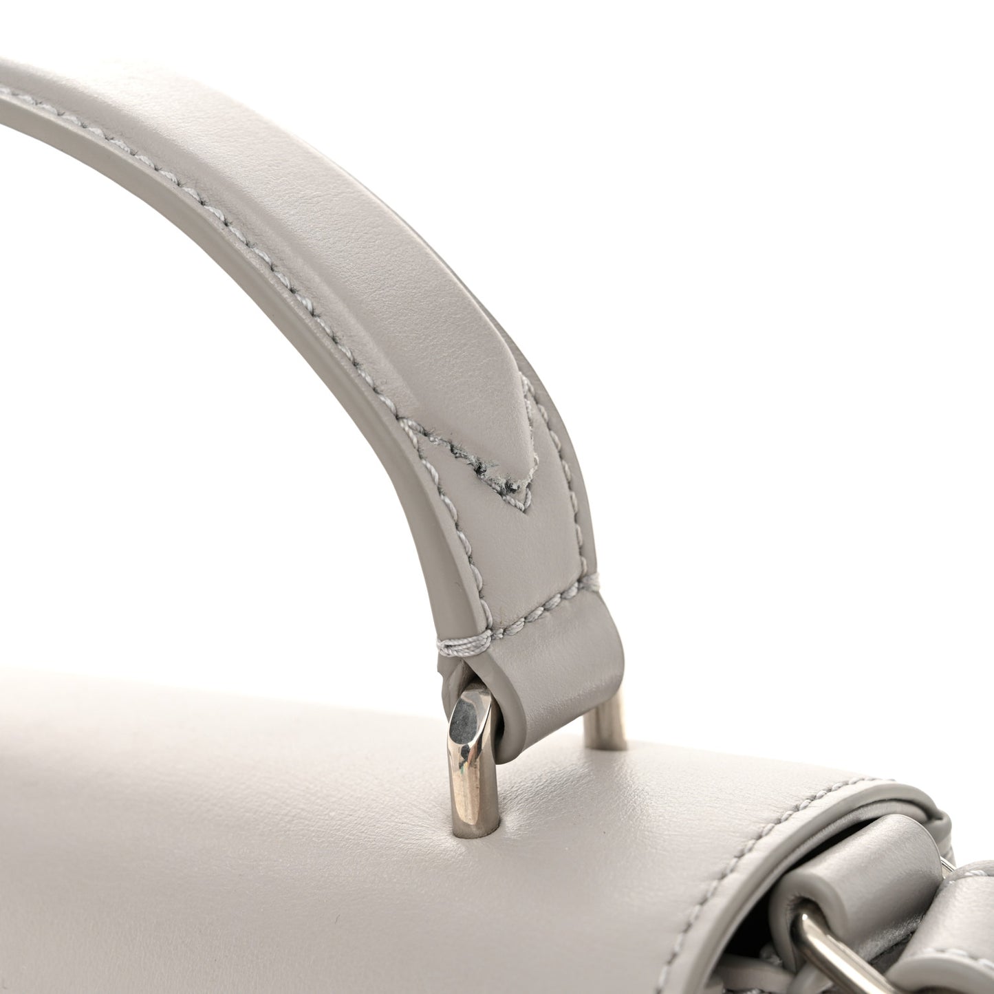 High Gloss Calfskin Lana Top Handle Pale Grey