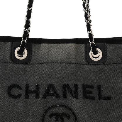 Chanel Canvas Sequin Small Deauville Tote Charcoal 8 of 14