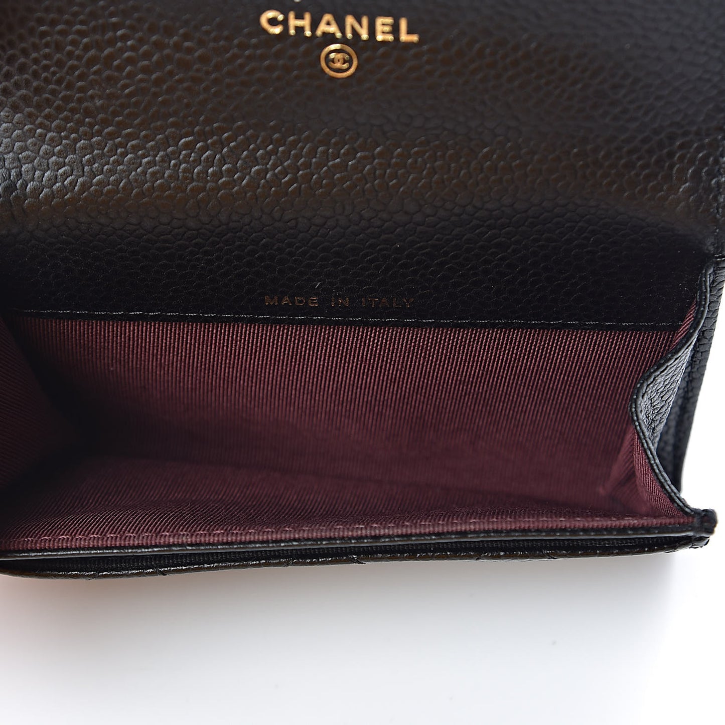 Caviar Quilted Flap Card Holder Black