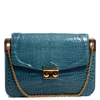 Louis Vuitton Alligator Shoulder Bag Blue Special Order 1 of 7