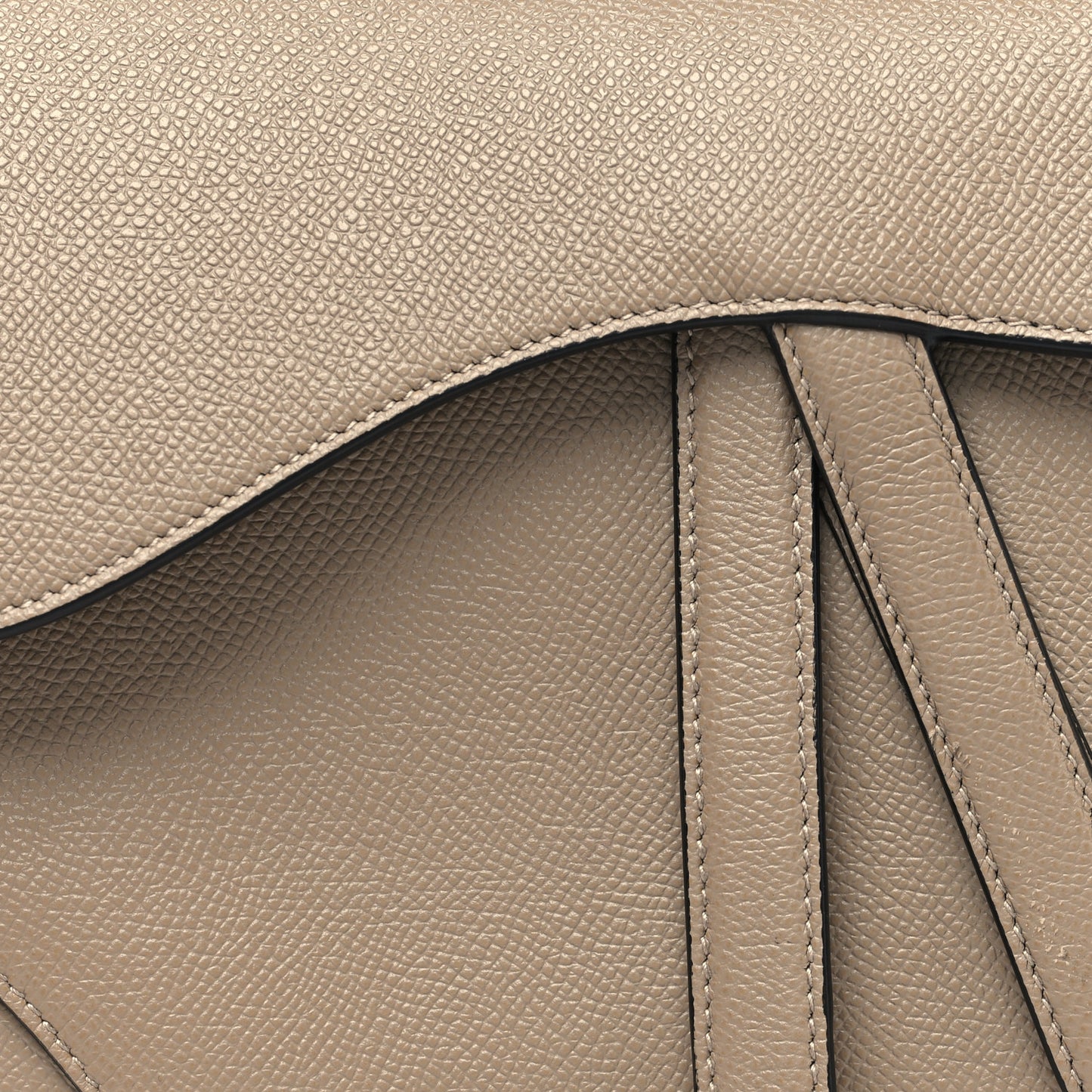 Grained Calfskin Saddle Bag Warm Taupe
