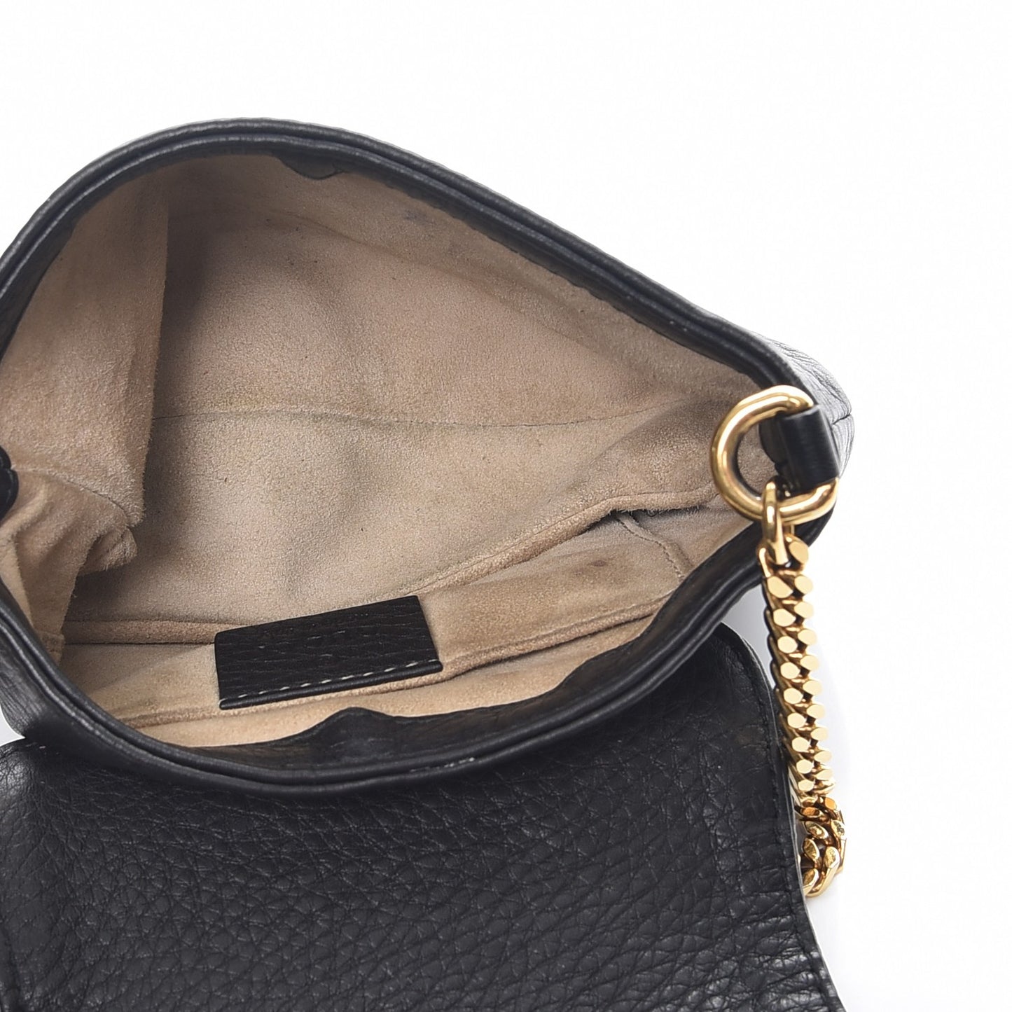 Pebbled Calfskin Small 1973 Chain Shoulder Bag Black