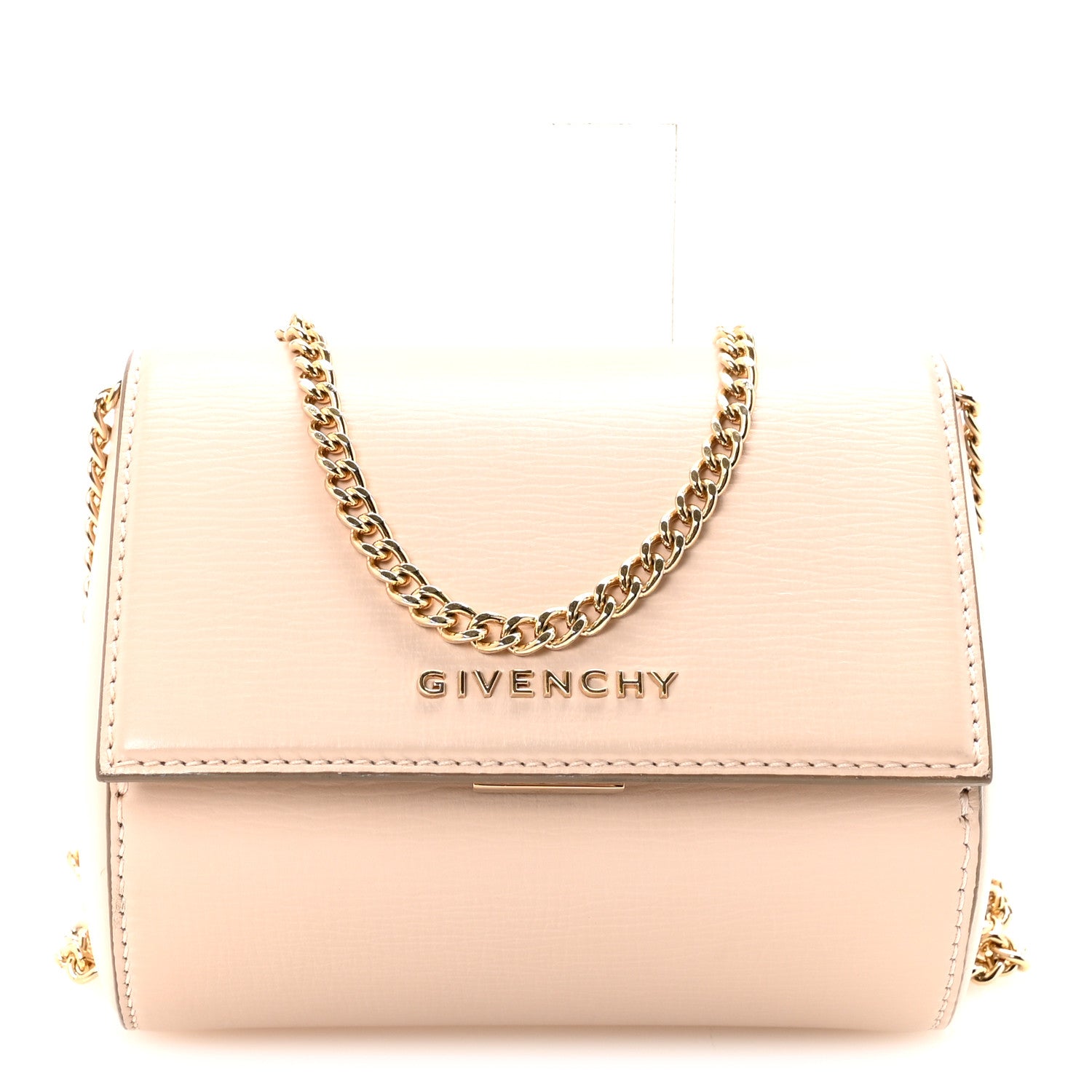 Givenchy Textured Calfskin Micro Pandora Box Clutch Nude Pink