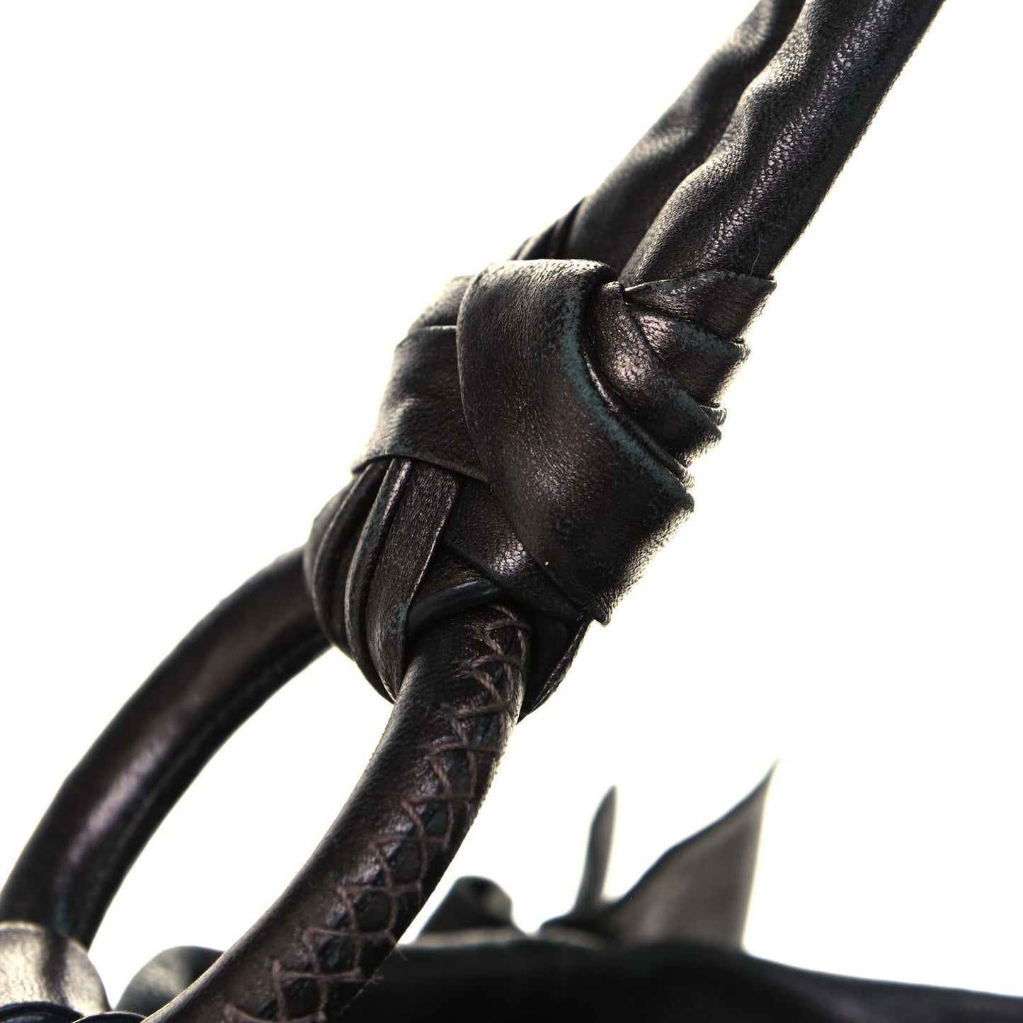 Metallic Nappa Ruffle Hobo Grafite Mordore