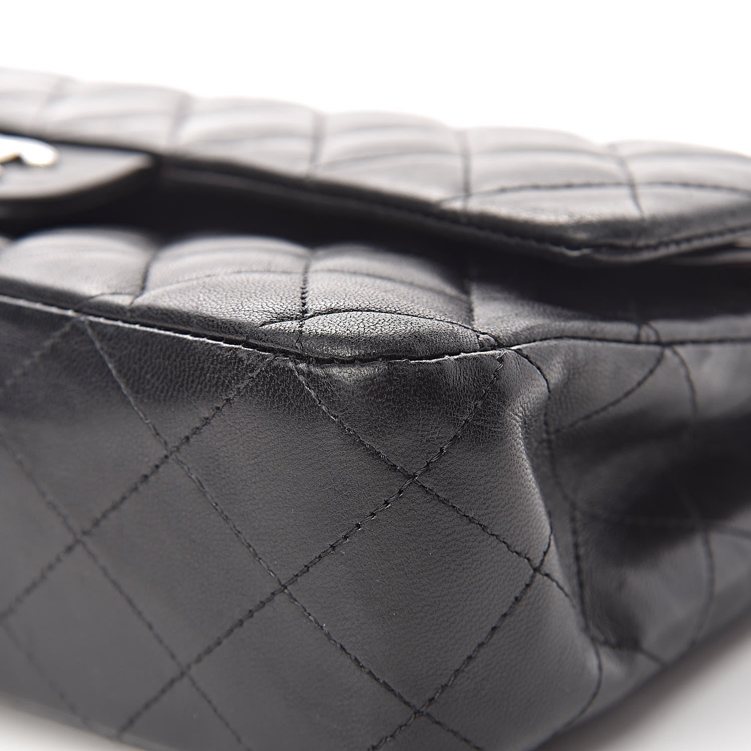 Chanel Lambskin Quilted Medium Double Flap Black 14 of 25