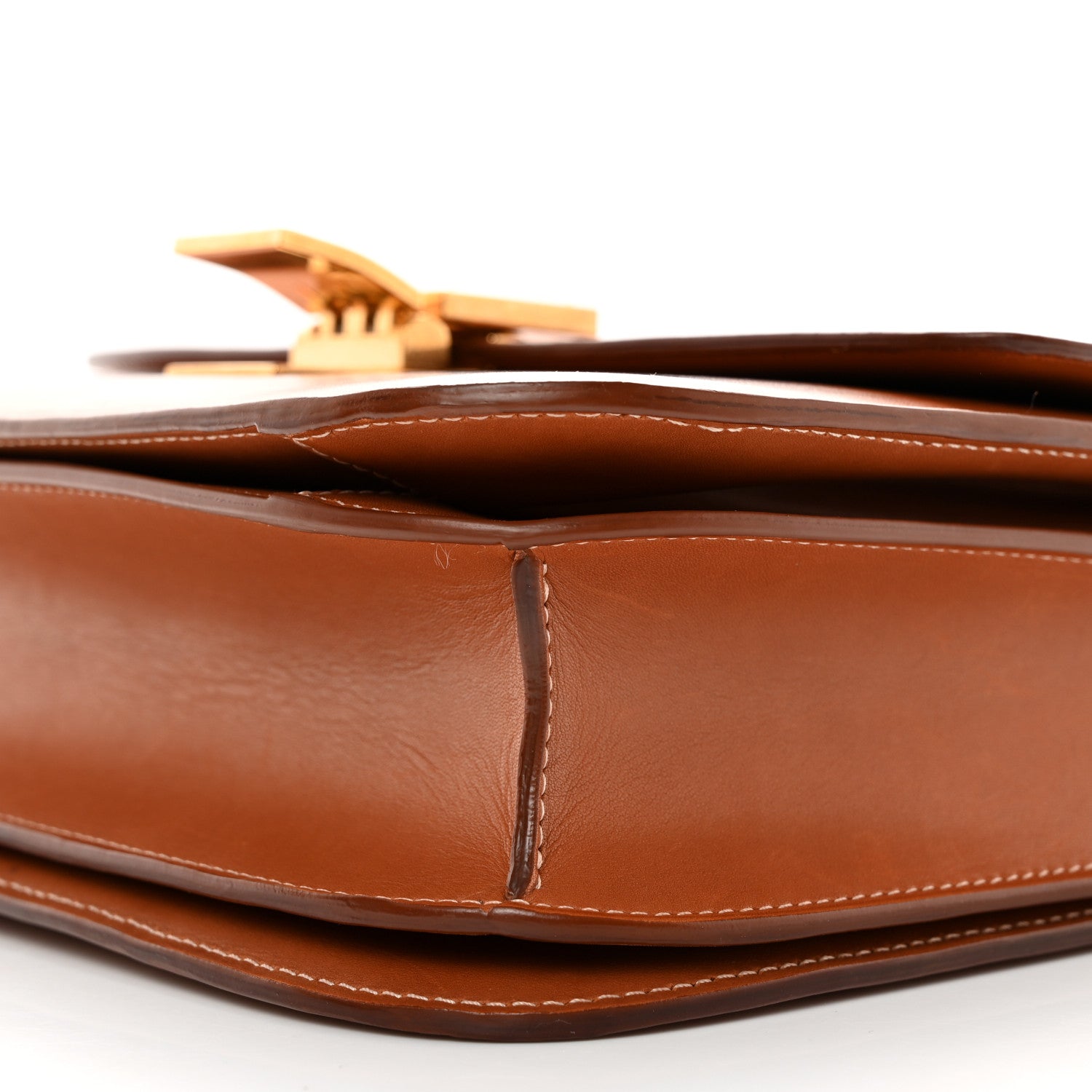 Celine Natural Calfskin Medium Classic Box Flap Bag Tan 9 of 13