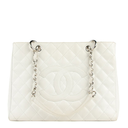 Chanel Caviar Quilted Grand Shopping Tote GST White 1 of 8