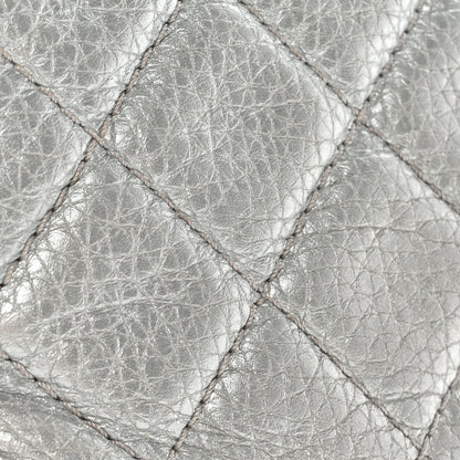 Chanel Metallic Calfskin Quilted XXL Travel Flap Bag Silver 17 of 18