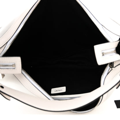Versace Calfskin Medium Repeat Zip Hobo Optical White 5 of 9