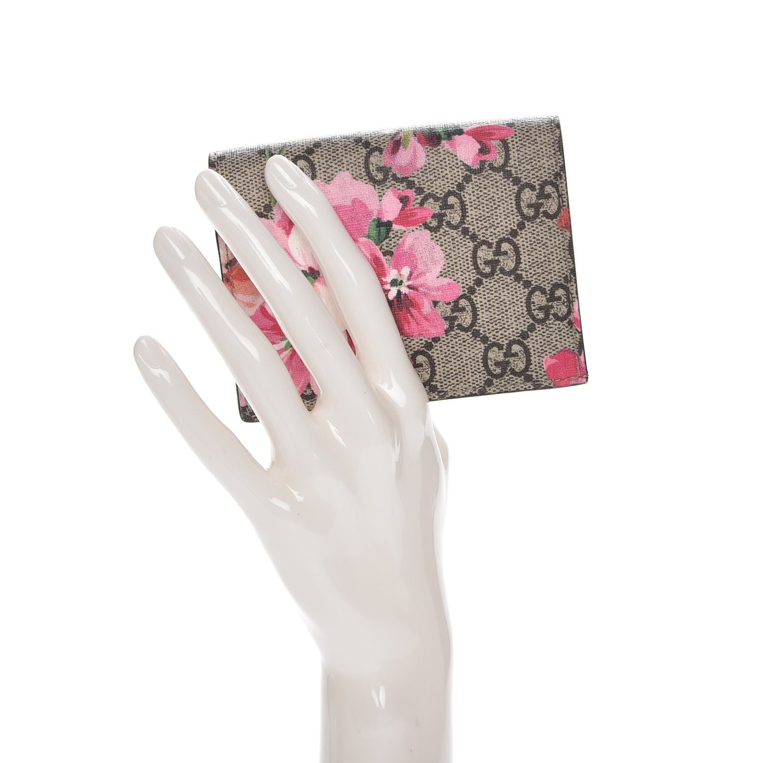 Gucci GG Supreme Monogram Blooms Card Case Beige Multicolor Dry Rose 2 of 8