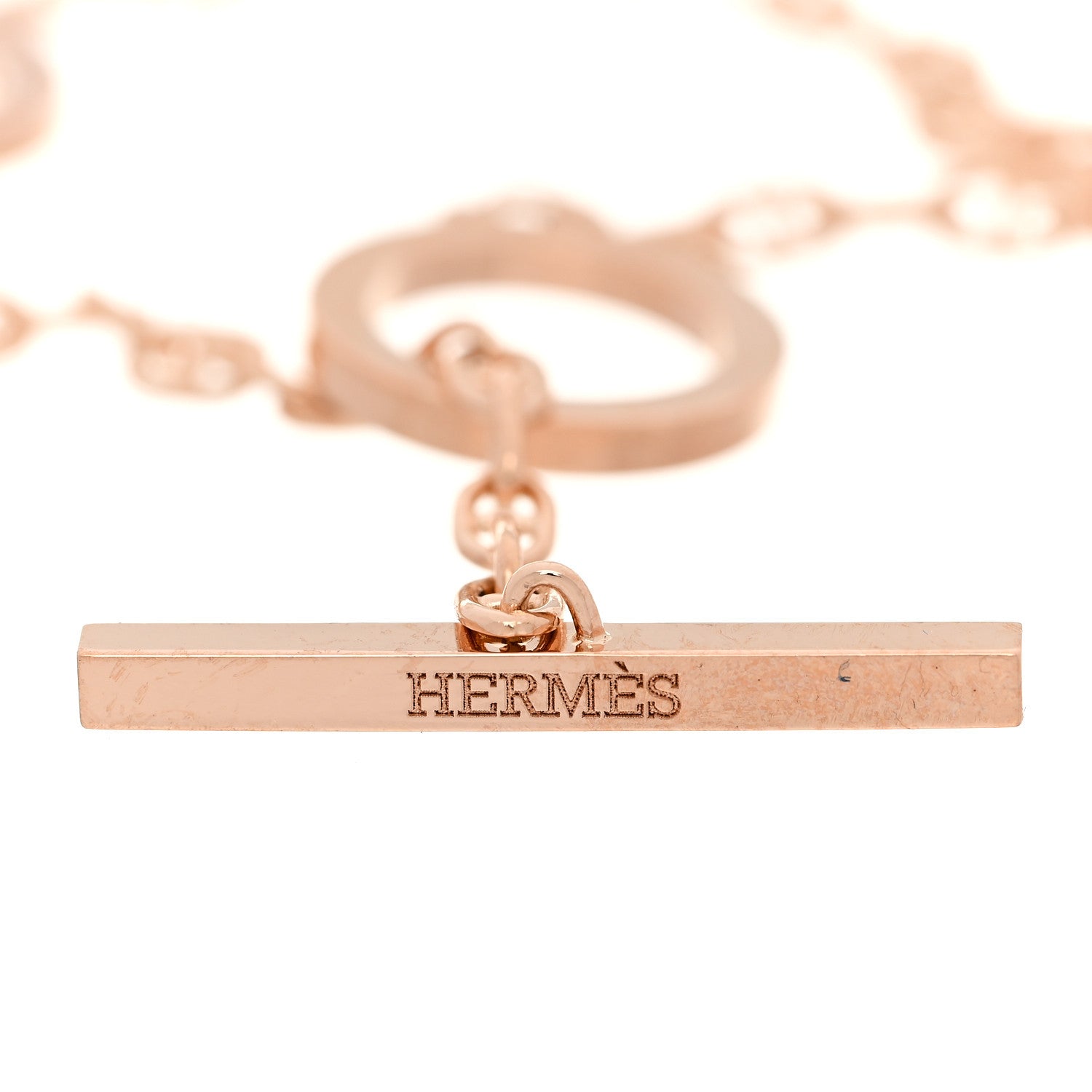 Hermes 18K Rose Gold Diamond Chaine D'Ancre Contour Bracelet ST 3 of 5