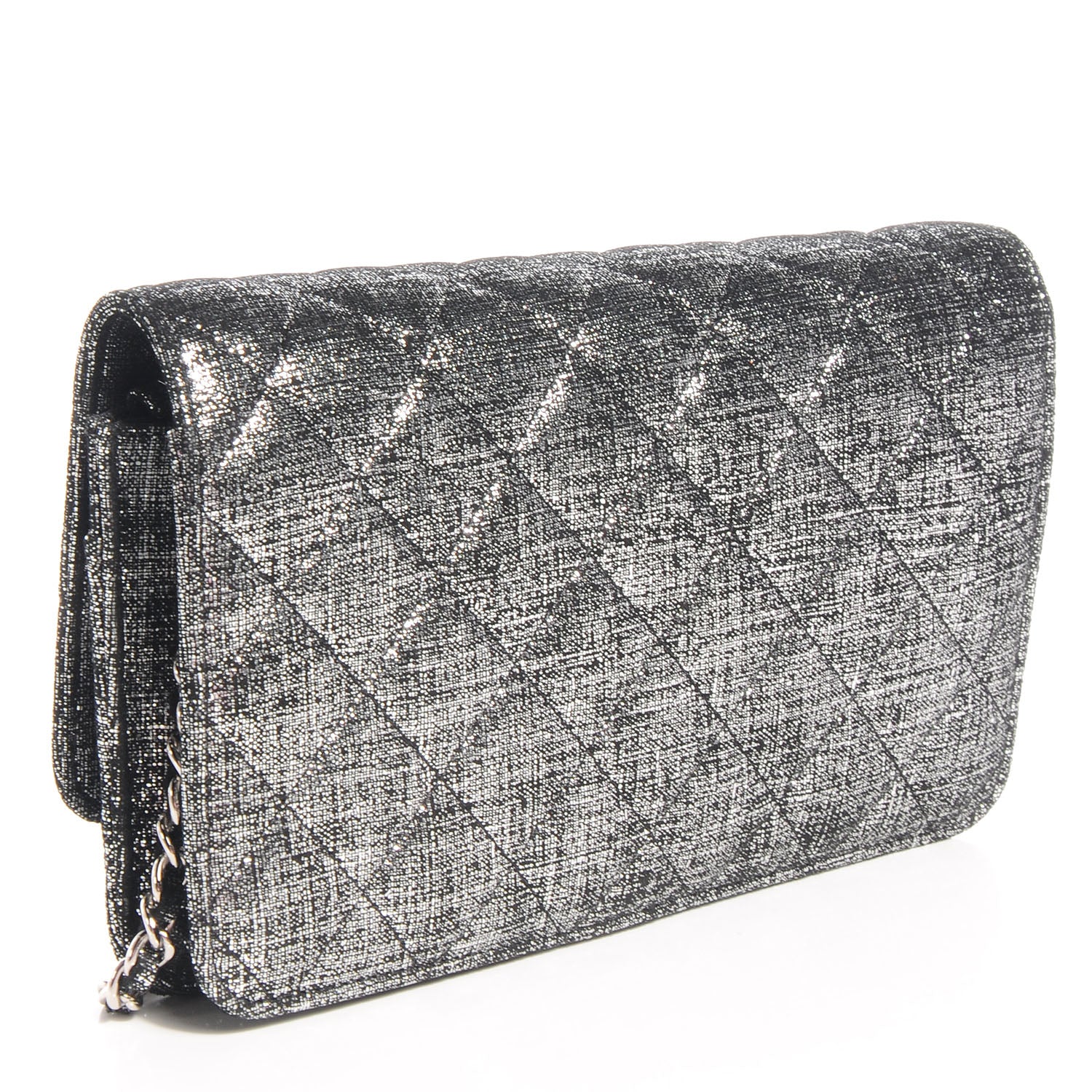 Chanel Iridescent Wallet on Chain WOC Dark Silver 3 of 7